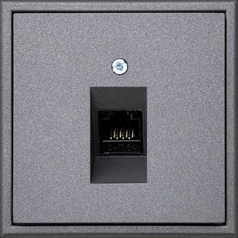 Interneto lizdas, 1 × RJ45, Cat.6A – LIREGUS Modern, juoda matinė
