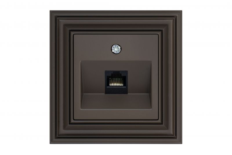 Interneto lizdas, 1 × RJ45, Cat.6A – LIREGUS Retro, ruda matinė