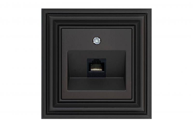 Interneto lizdas, 1 × RJ45, Cat.6A – LIREGUS Retro, juodai ruda matinė